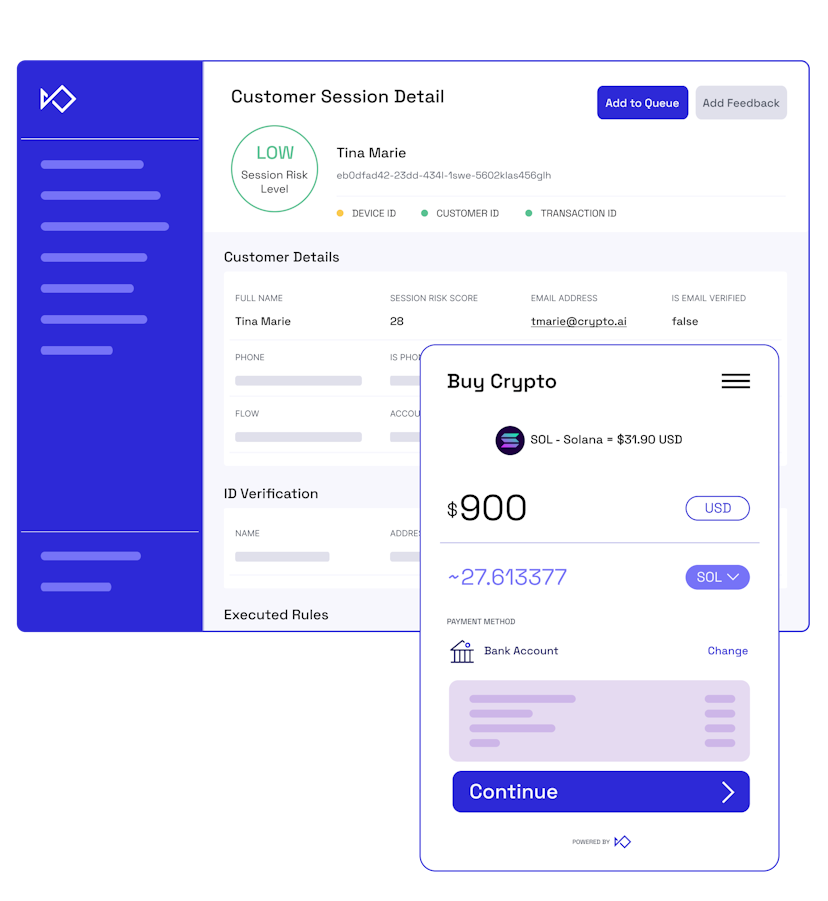 Sardine crypto on-ramp